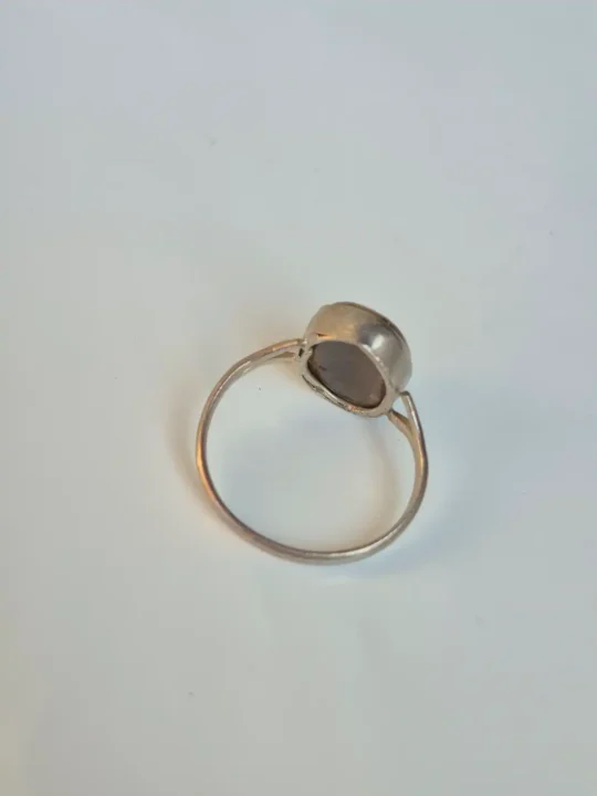 Kashmiri Vintage Sitara Ring – Traditional Handmade Antique Brown Stone Jewellery - Image 2