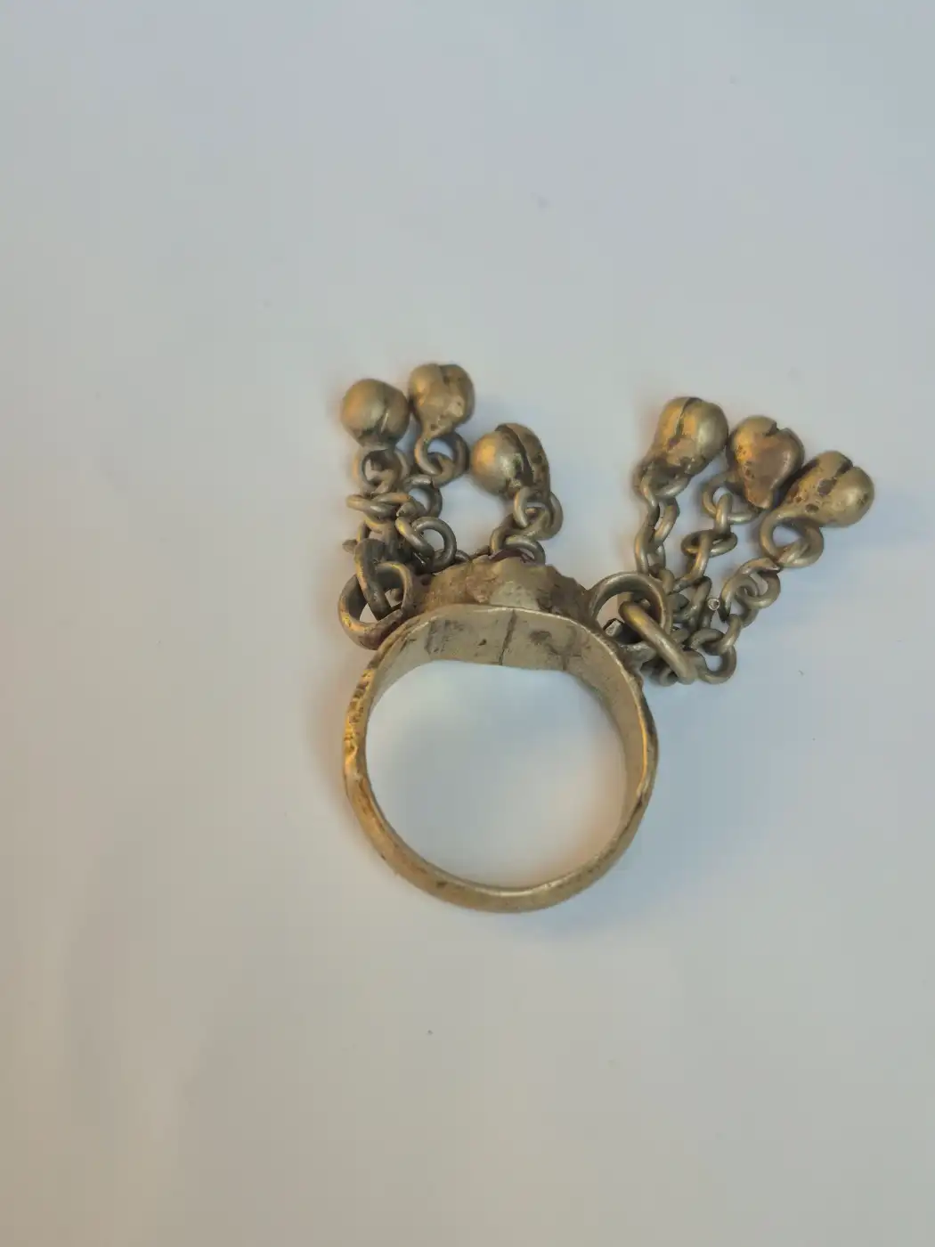 Kashmiri Vintage Mehr Traditional Handmade Antique Red Stone Ring - Image 2