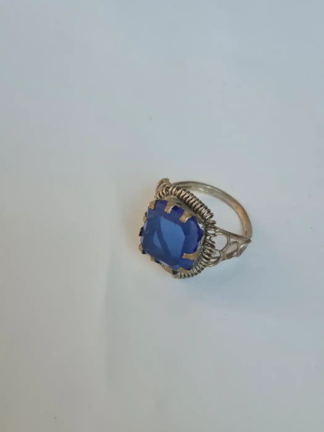 Zeba Kashmiri Vintage Ring – Traditional Handmade Antique Blue Stone Jewellery