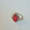 Gulnar Kashmiri Vintage Traditional Handmade Antique Red Stone Ring