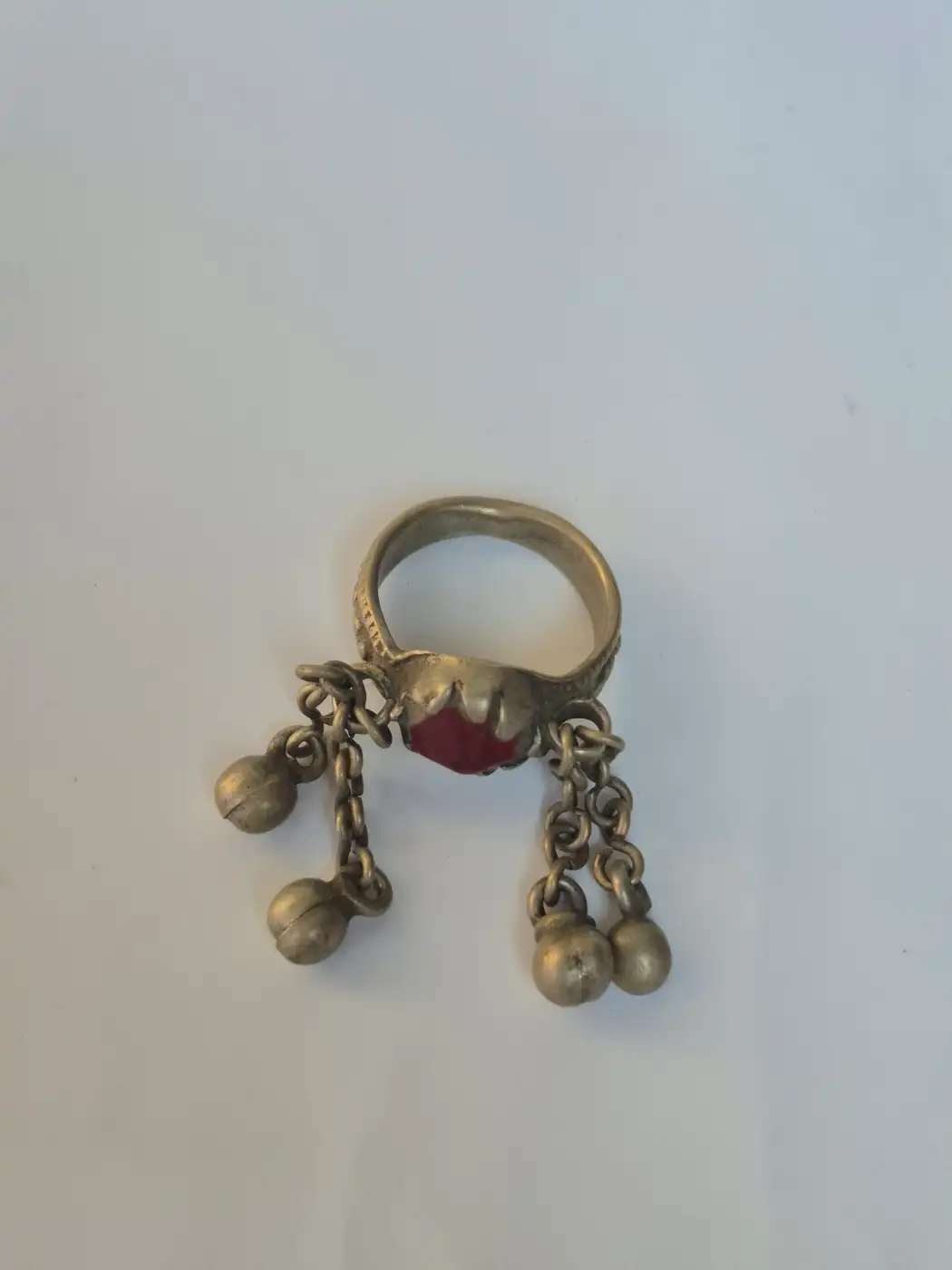 Kashmiri Vintage Ring Meher– Traditional Handmade Red Stone Jewellery - Image 2