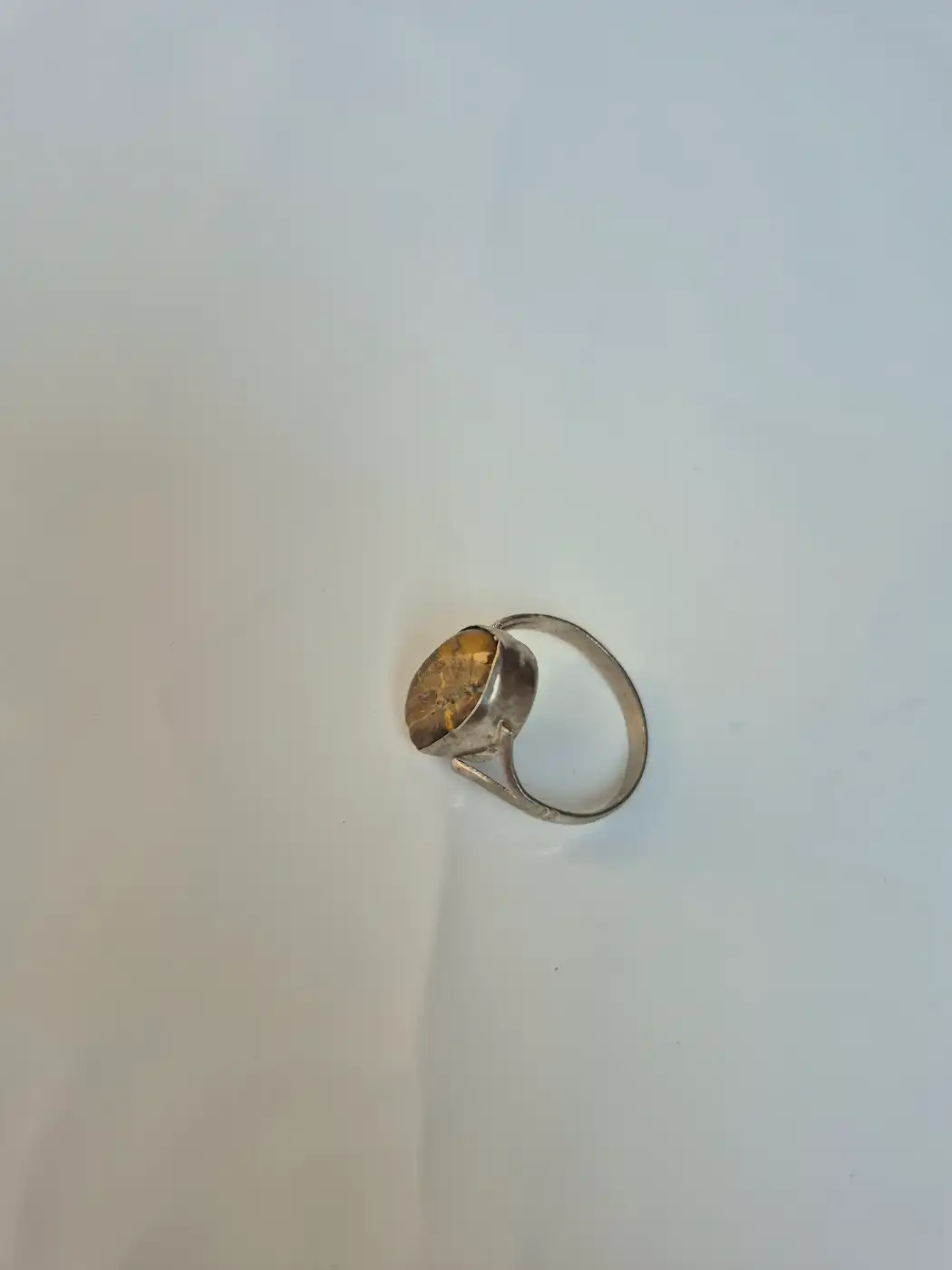 Kashmiri Vintage Aab Ring – Traditional Handmade Antique Brown Stone Jewellery - Image 2