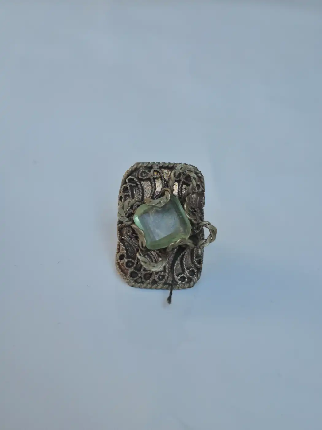 Kashmiri Vintage Ring – Hunar Traditional Handmade Antique Green Stone Jewellery