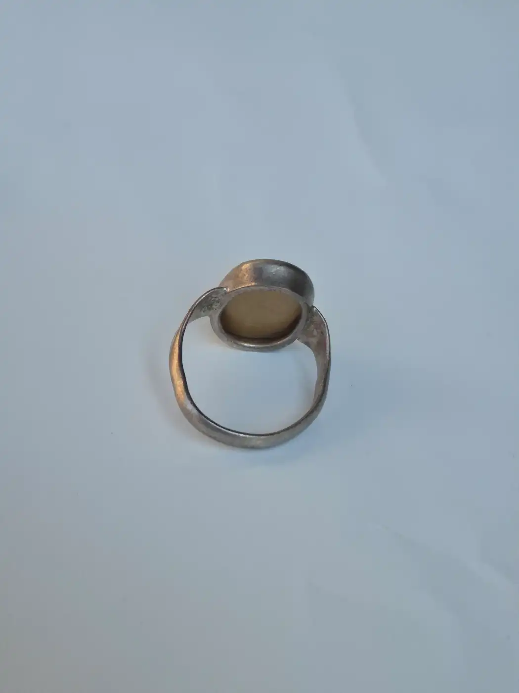 Nazakat Kashmiri Vintage Handmade Antique Brown Stone Ring - Image 2