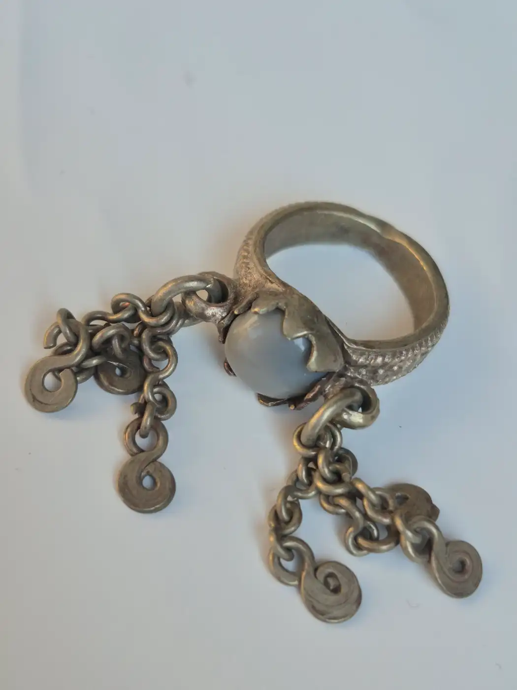 Kashmiri Vintage Ring – Rooh Traditional Handmade Antique Blue Stone Jewellery - Image 2