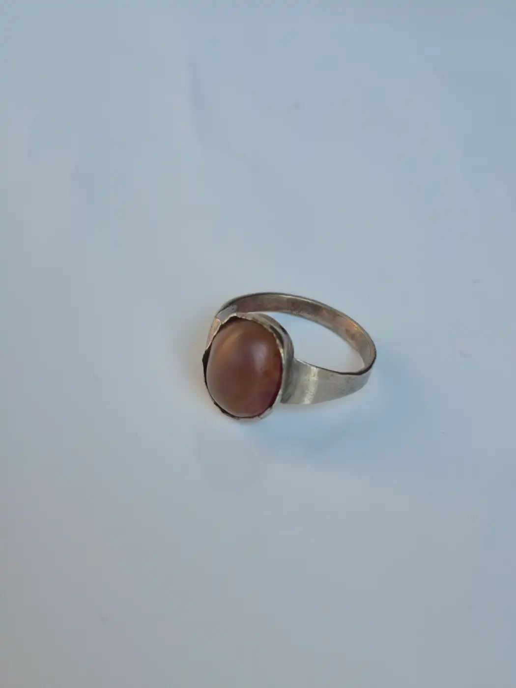 Kashmiri Vintage Salema Ring – Traditional Handmade Brown Stone Jewellery