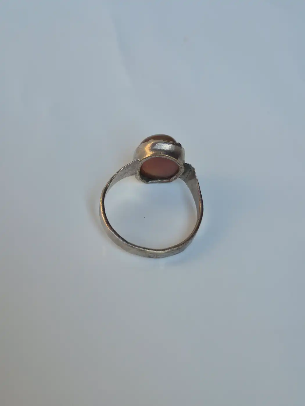 Kashmiri Vintage Salema Ring – Traditional Handmade Brown Stone Jewellery - Image 2