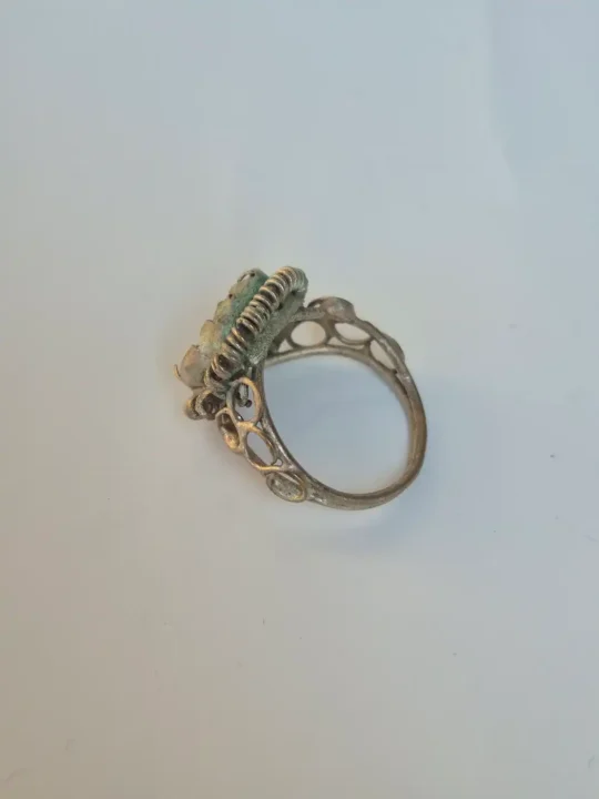 Sooraj Kashmiri Vintage Ring – Traditional Handmade Antique Stone Jewellery - Image 2