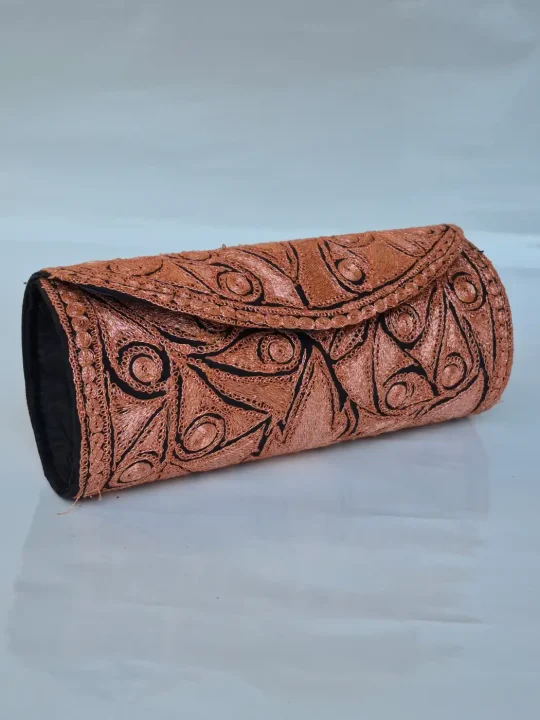 Kinza Kashmiri Black Tilla Work Clutch Bag