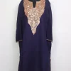Laraib Kashmiri Raffal Wool Botte Tilla Work Pheran Navy Blue