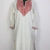 Liyana White Kashmiri Aari Embroidered Cashmilon Wool Pheran