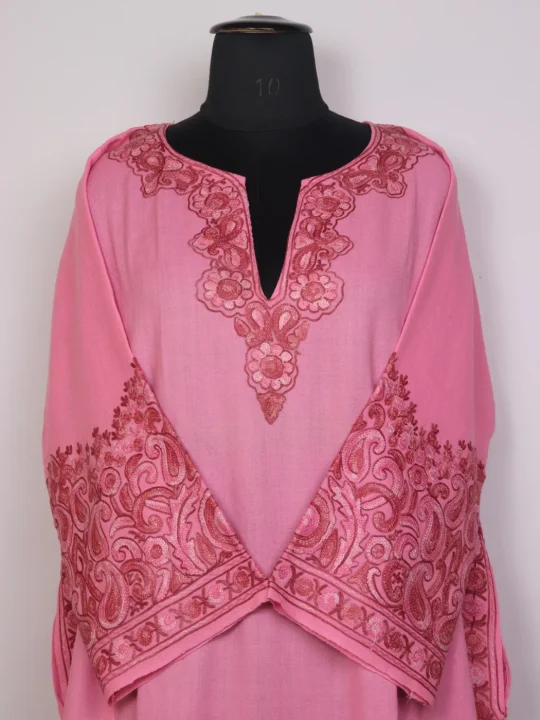 Mahrukh Kashmiri Raffal Wool Aari Embroidered Pheran - Image 2