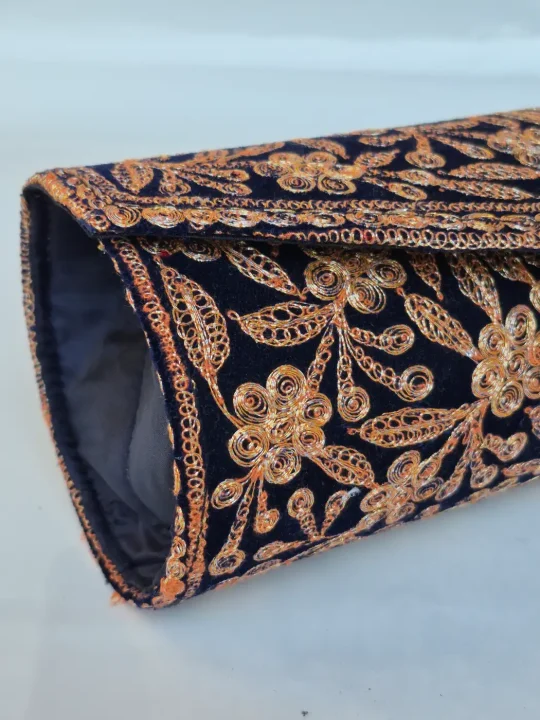 Kashmiri Blue Tilla Work Clutch Bag Mahveen - Image 2