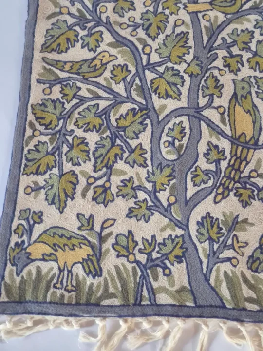 Maleeha Chain Stitch Kashmiri Hand Embroidery Wall Hanging 3*2Ft - Image 3