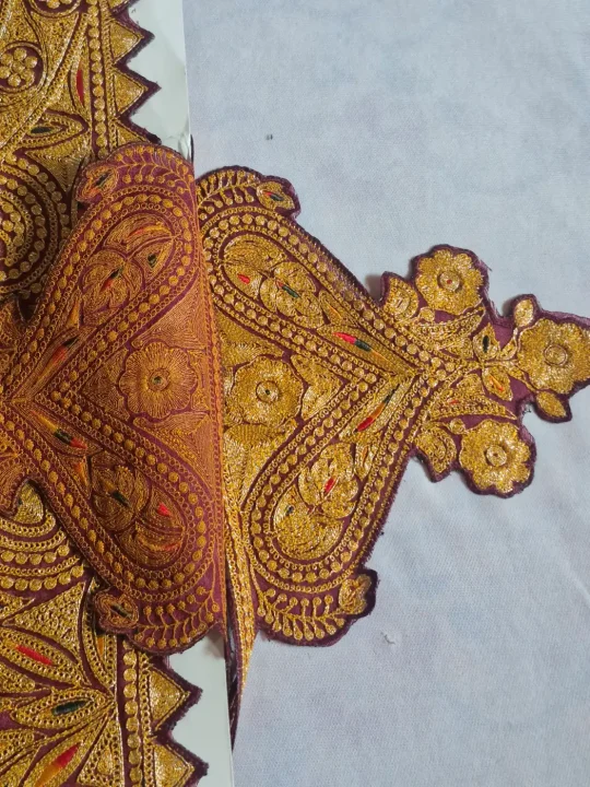Tasneem Kashmiri Long Neck Tilla Patch Set with 4 Patches - Image 3