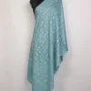 Maryam Kashmiri Hand Sozni Embroidered Blue MP Pashmina Stole