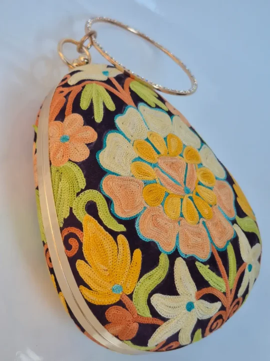 Mehar Kashmiri Multicolored Coconut Bag with Aari Embroidery - Image 3