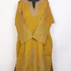 Mehar Raffal Wool Hand Sozni Embroidered Mustard Yellow Pheran