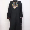 Mehar Raffal Wool Kashmiri Black Pheran with Hand Aari Work
