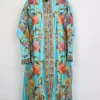 Meherbano Kashmiri Silk Long Aari Embroidered Coat Blue