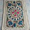 Mehfil Hand Embroidered Namda Rug – Blue Floral Medallion Design | 3×2 ft
