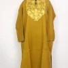 Mehri Kashmiri Mustard Pheran with Aari Work in Raffal Wool