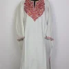 Mehrunisa Kashmiri White Aari Embroidered Cashmilon Wool Pheran