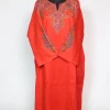 Mirza Kashmiri Pheran In Raffal Wool With Hand Sozni | Red