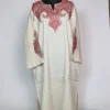 White Kashmiri Pheran In Raffal Wool With Hand Sozni | Mirza