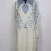 Mirza Kashmiri White Pheran with Hand Sozni Work in Raffal Wool