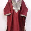 Mishaal Kashmiri Girls Maron Pheran With Zari Tilla Work In Holland Velvet (6 to 7Y)