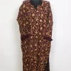 Kashmiri Gauhar Maroon Cashmilon Wool Aari Embroidery Pheran All Over Front Back Work