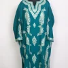 Muneeba Kashmiri Cashmilon Wool Boothi Aari Embroidery Pheran Teal Blue