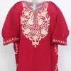 Muneeza Red Kashmiri Girls Pheran With Aari Work In Cashmilon Wool (1 to 2Y)