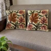 Muzna Kashmiri Handmade Chain Stitch Wool Thread Cushion Cover | Set of 2| 12*12 Inches
