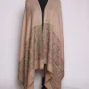 Kashmiri Kani Work Beige Fine Wool Stole | Muzna