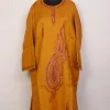 Naqsh Mustard Yellow Kashmiri Pheran with Hand Sozni Embroidery in Raffal Wool