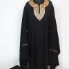Nashrah Kashmiri Pheran  In Cashmilon Wool With Tilla Embroidery | Black | 3 Piece Set