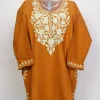 Nausheen Kashmiri Girls Pheran in Rust Yellow Cashmilon Wool with Aari Work (3 to 4Y)