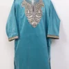Nayima Zari Tilla Work Blue Kashmiri Girls Pheran In Holland Velvet (6 to 7Y)