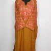 Nudar Kashmiri Raffal Wool Aari Embroidery Pheran Mustard Yellow