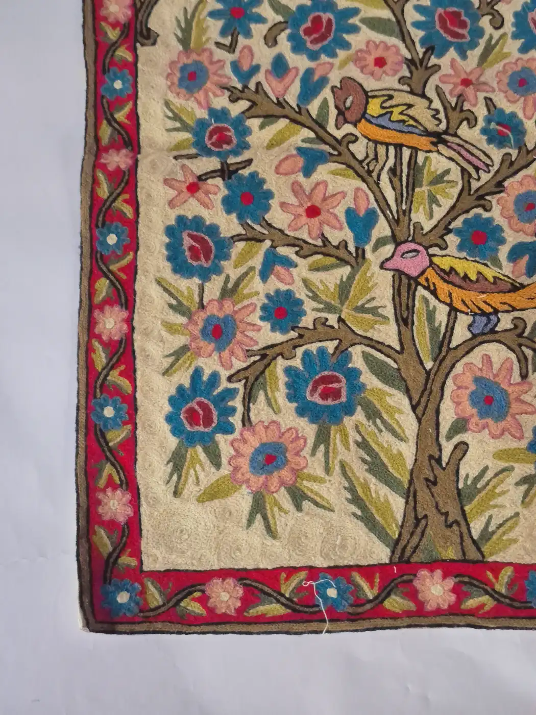 Parinda Chain Stitch Tree Of Life Kashmiri Hand Work Wall Hanging 3*2Ft - Image 3