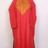 Surkh Gul Embroidered Kashmiri Cashmilon Pheran with Golden Aari Work