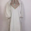Kashmiri Gulrez Pheran with Aari Work in Cashmilon White