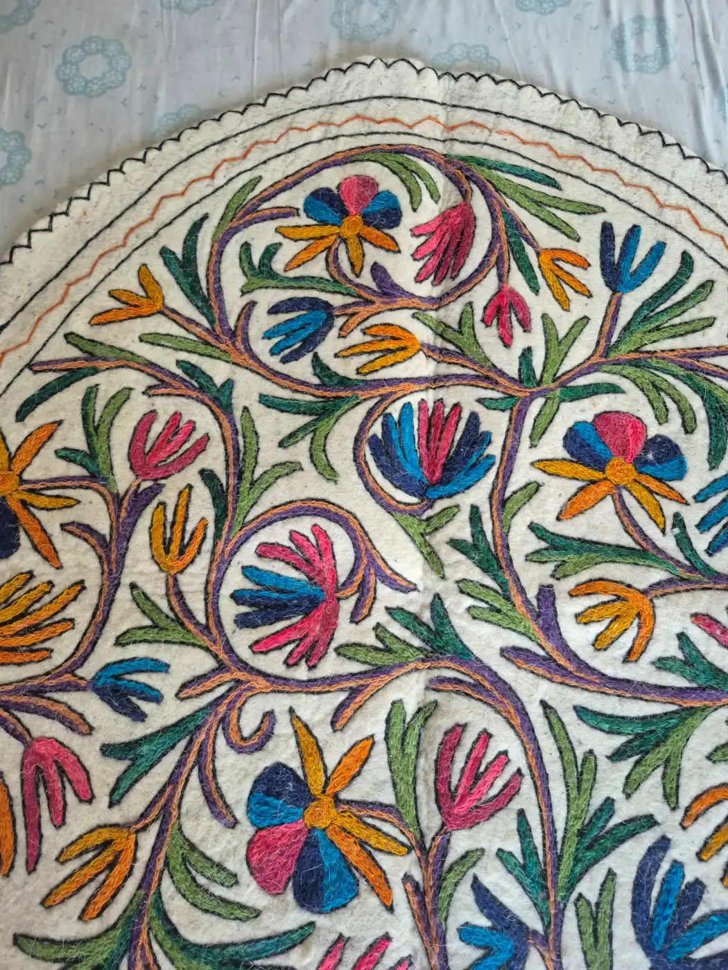 Rangrez-e-Bahar Kashmiri Handcrafted Wool Namda – 4x4 Feet - Image 3