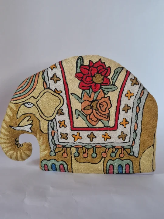 Rayhana Kashmiri Handmade Elephant  Chain Stitch Silk Thread Tea Cozy