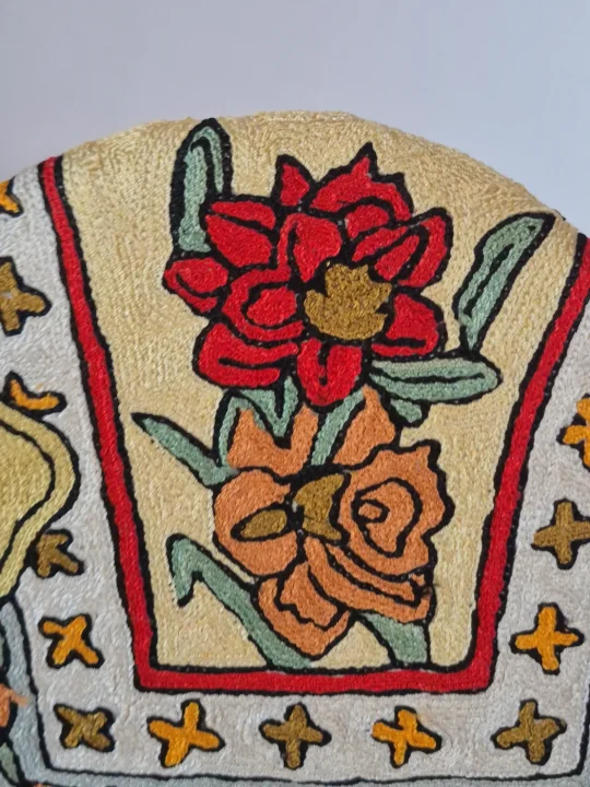 Rayhana Kashmiri Handmade Elephant Chain Stitch Silk Thread Tea Cozy - Image 2
