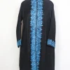 Kashmiri Black Rayyan Cashmilon Wool Long Aari Embroidery Coat
