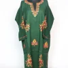 Rekhta Kashmiri Pheran In Raffal Wool With Hand Aari | Green