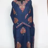 Rekhta Kashmiri Pheran In Raffal Wool With Hand Aari | Navy Blue